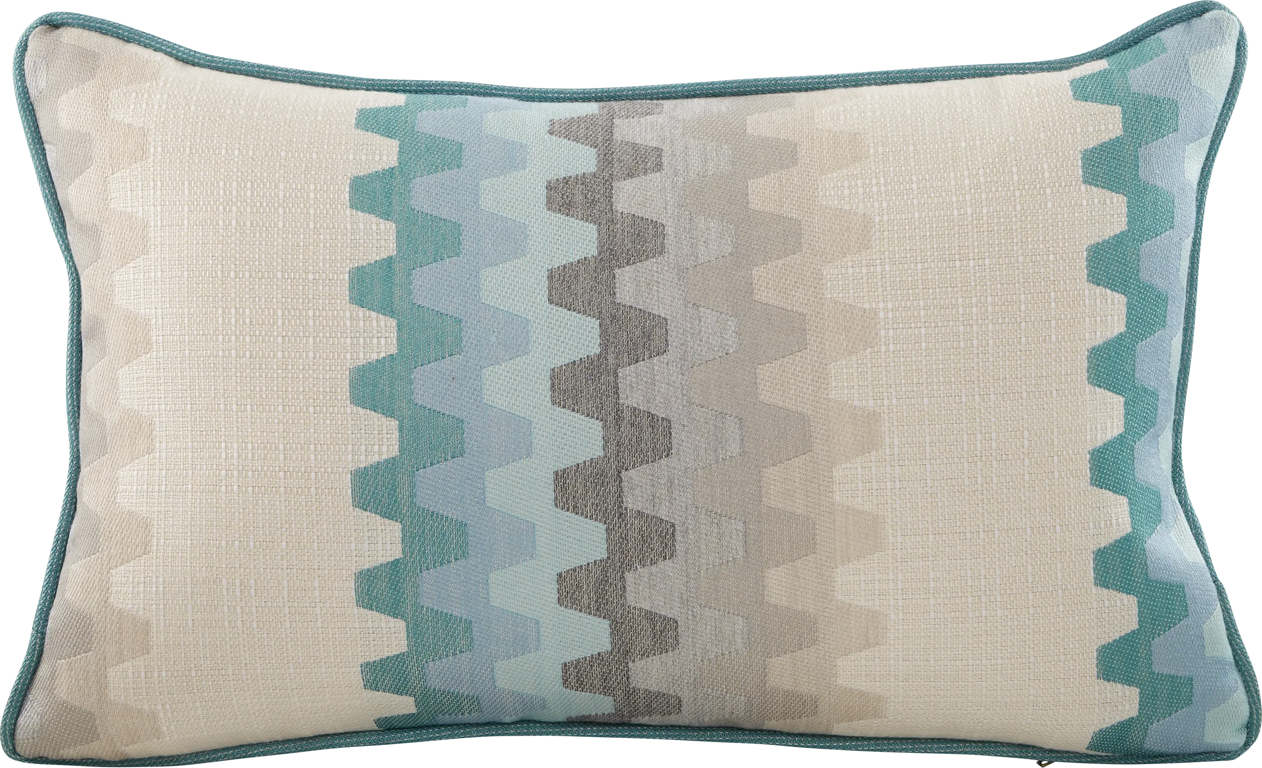 Accordian Geo Turquoise Indoor/Outdoor Accent Pillow - Thumbnail - Image 1