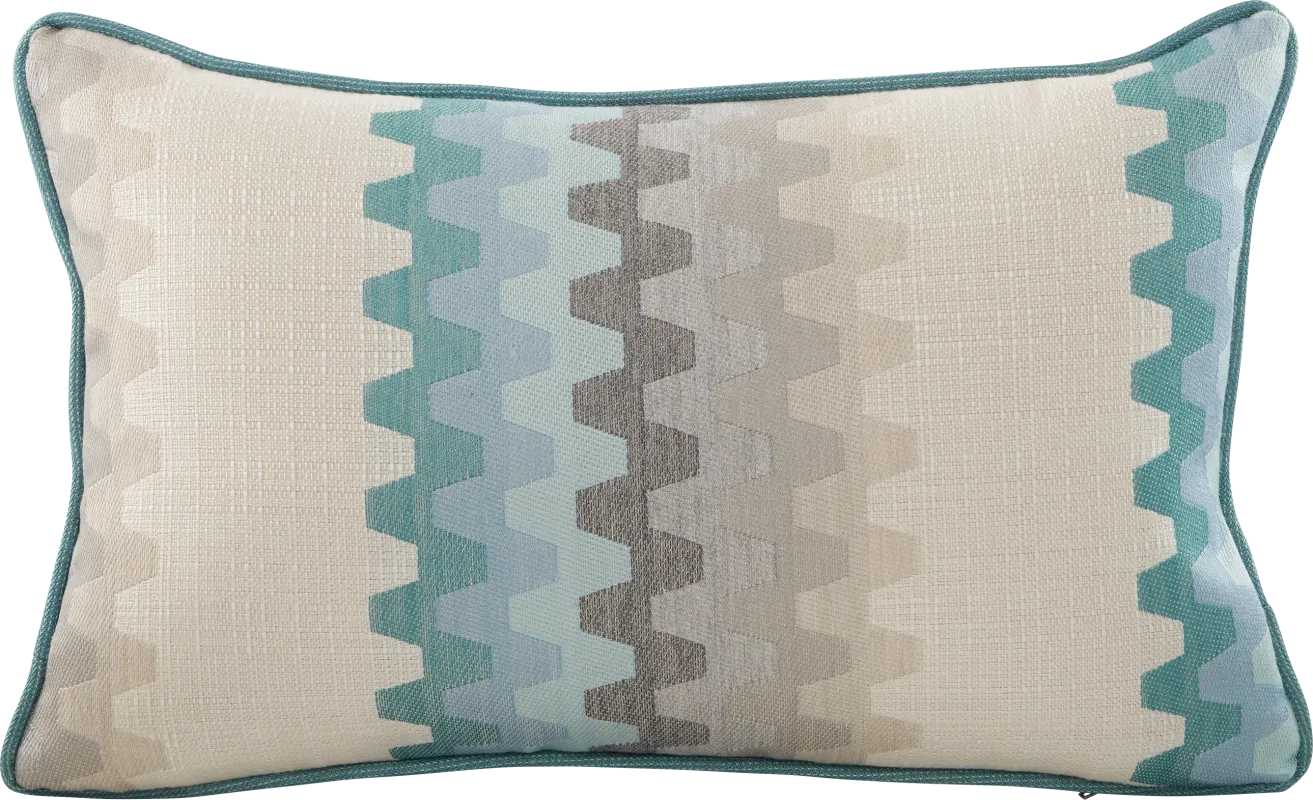 Accordian Geo Turquoise Indoor/Outdoor Accent Pillow