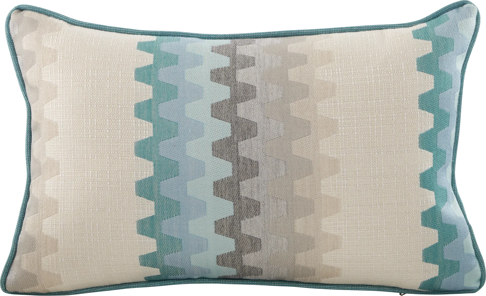 Accordian Geo Turquoise Indoor/Outdoor Accent Pillow - Image 1