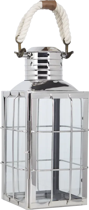 Admiral Cove Silver Large Indoor/Outdoor Lantern