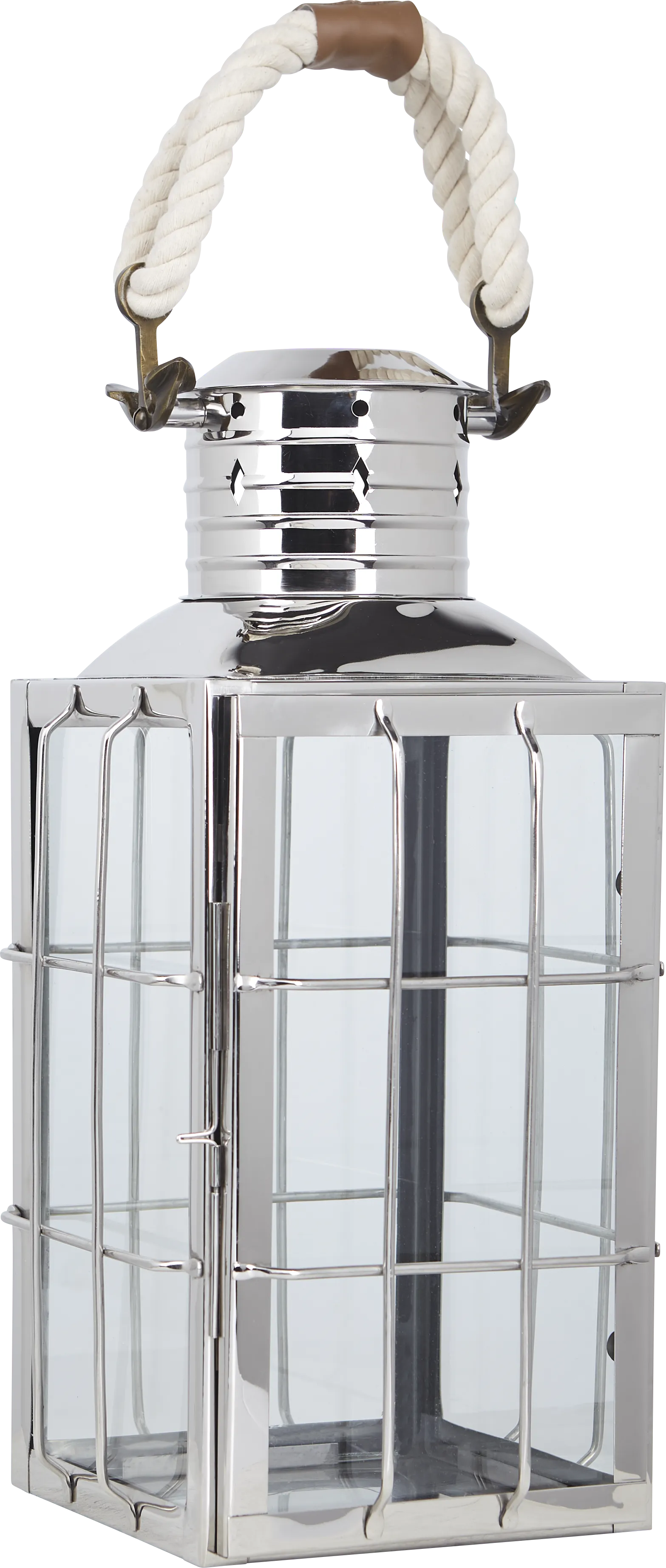Admiral Cove Silver Large Indoor/Outdoor Lantern - Image 1