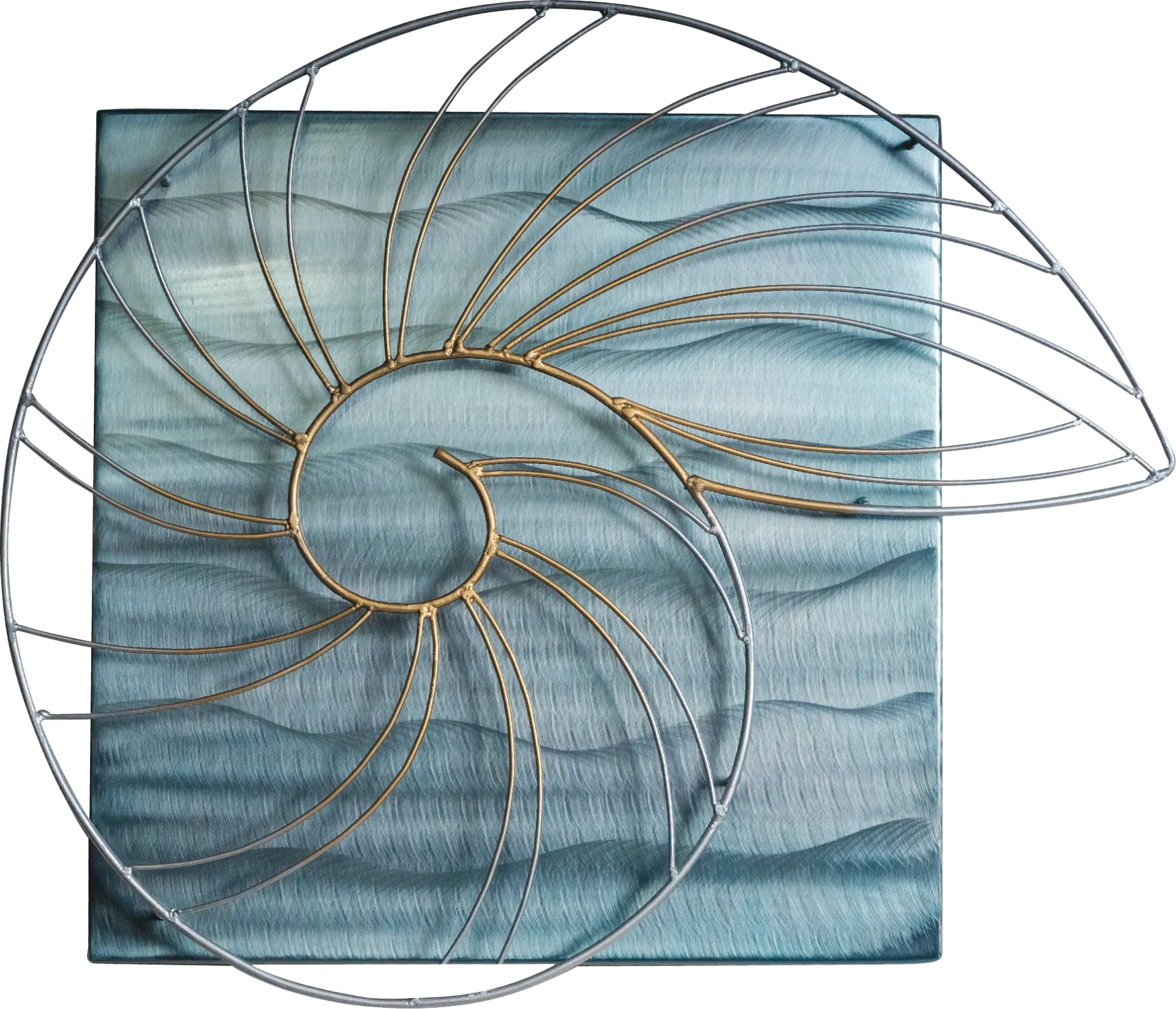 Nautilus Shell Blue Outdoor Wall Art - Image 1