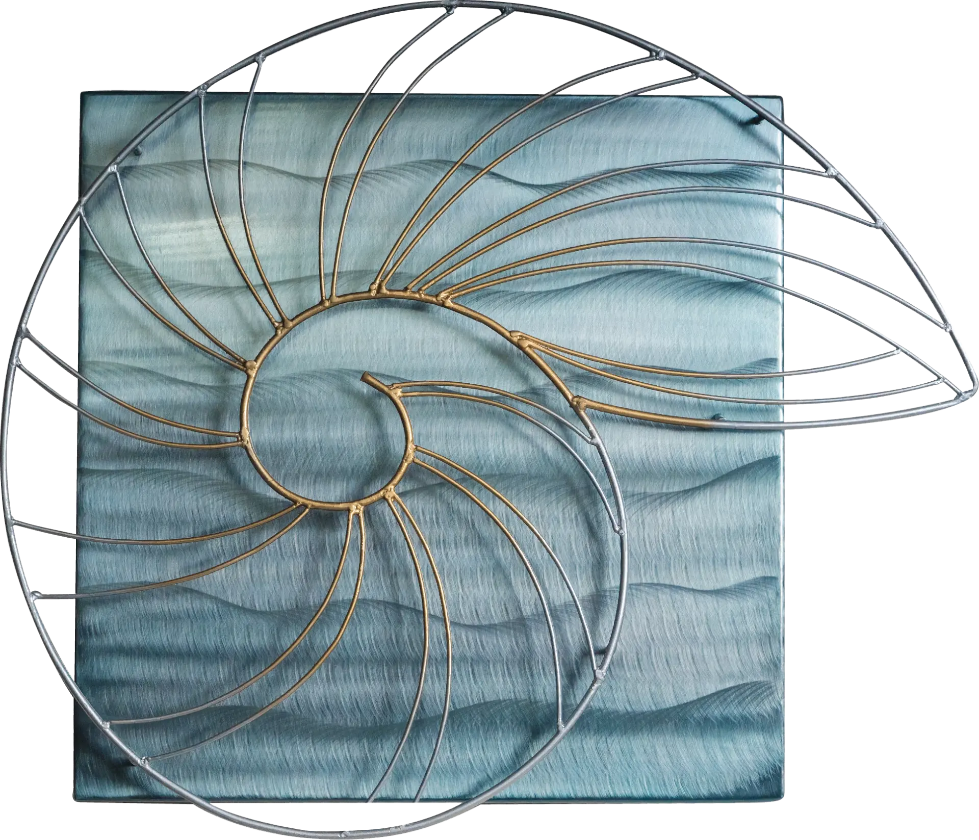 Nautilus Shell Blue Outdoor Wall Art