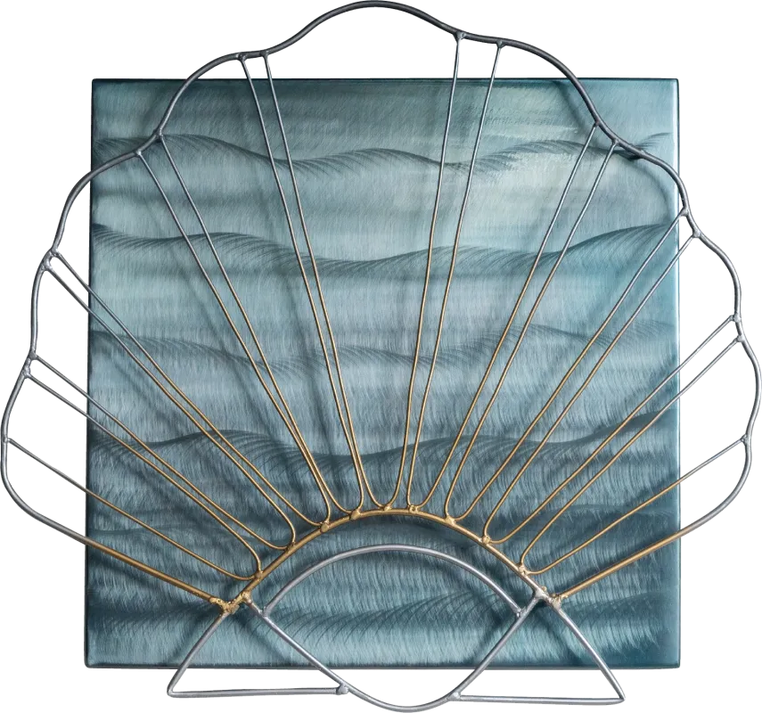 Scallop Shell Blue Outdoor Wall Art