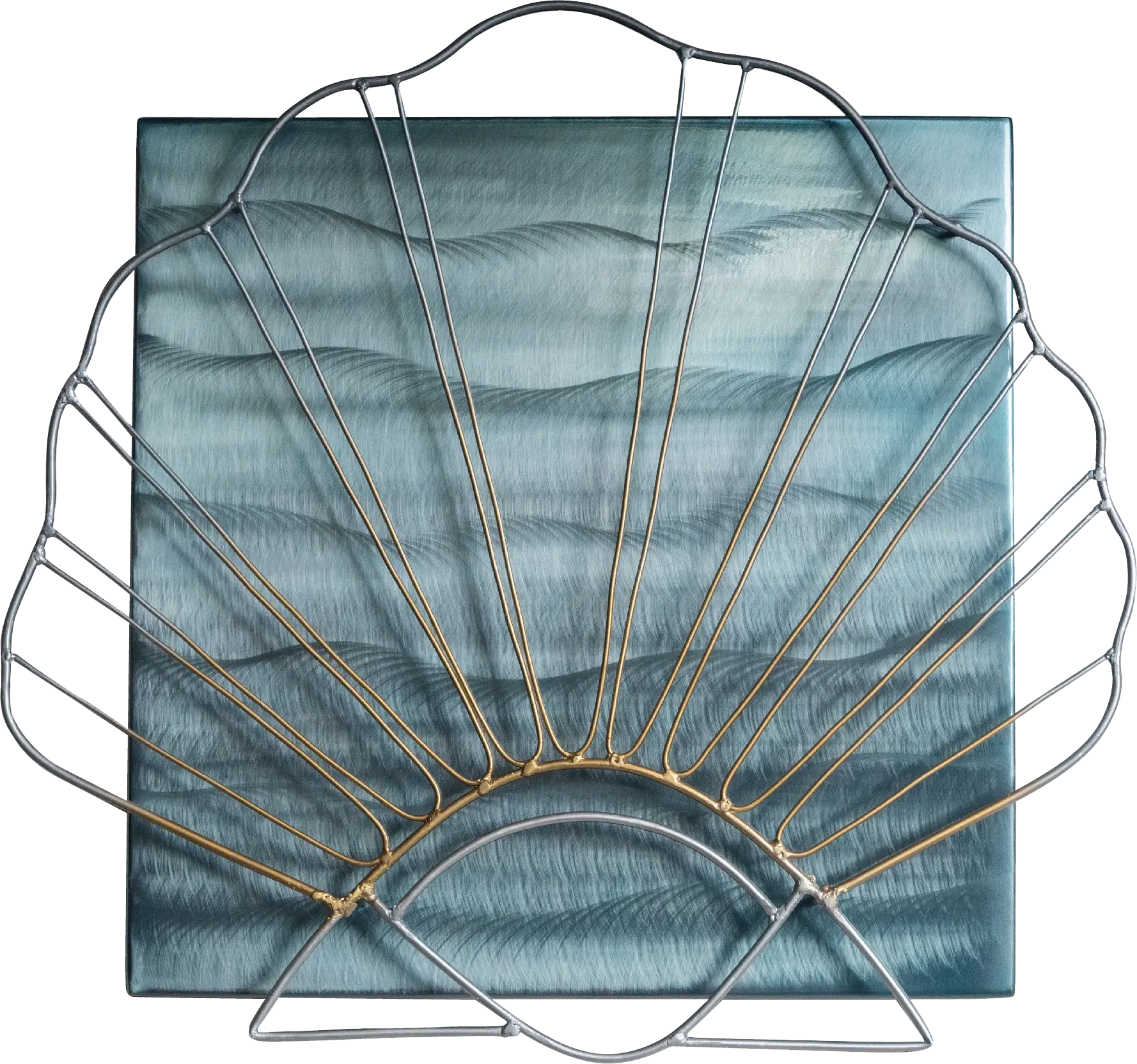 Scallop Shell Blue Outdoor Wall Art