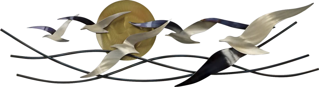 Winged Surfers Bronze Outdoor Wall Art