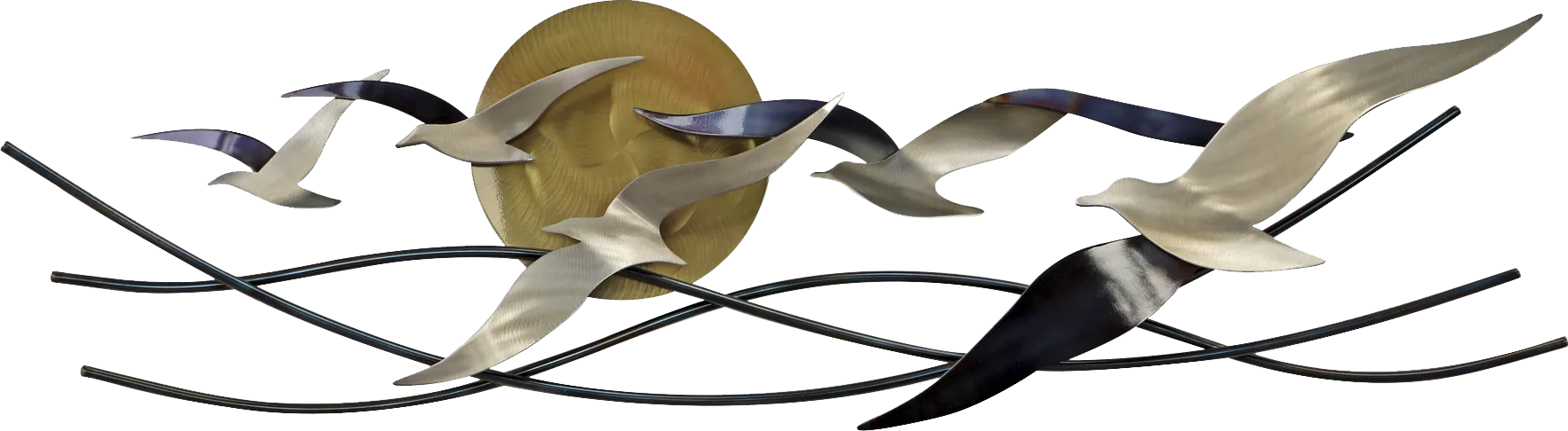 Winged Surfers Bronze Outdoor Wall Art - Image 1