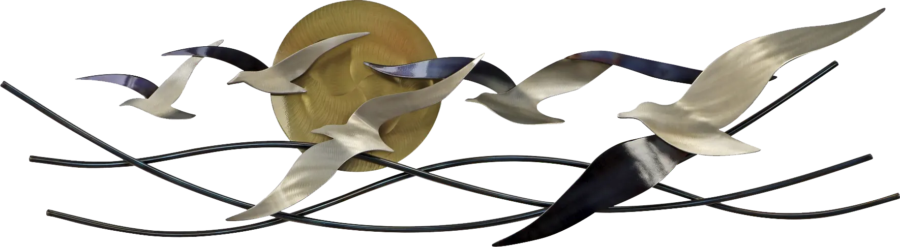 Winged Surfers Bronze Outdoor Wall Art