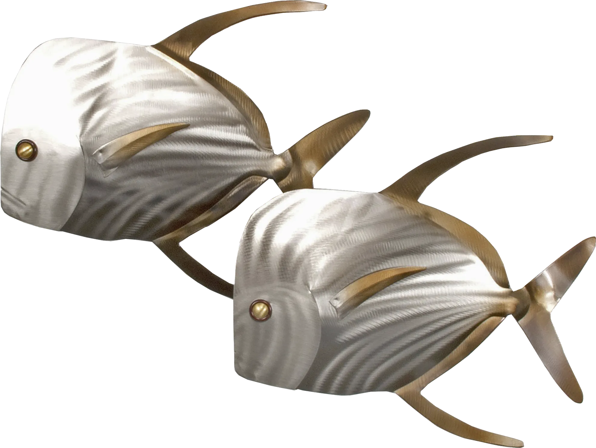 Left Lookdown Fish Silver Outdoor Wall Art - Thumbnail - Image 1