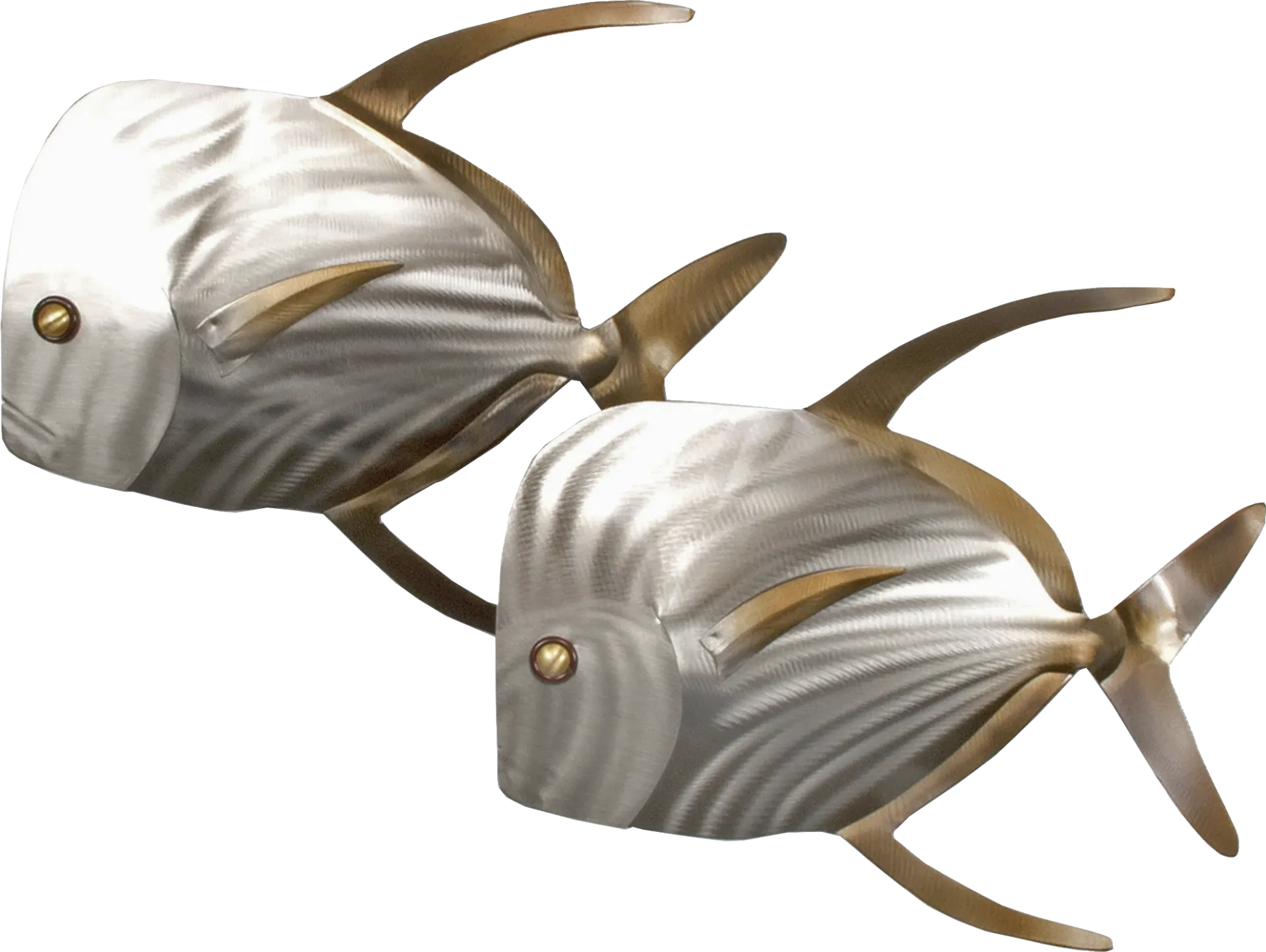 Left Lookdown Fish Silver Outdoor Wall Art - Image 1