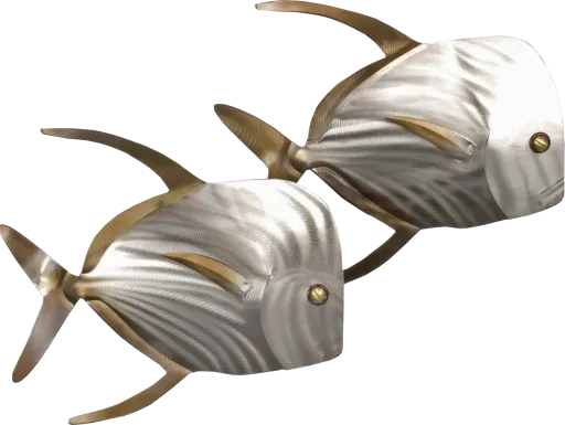 Right Lookdown Fish Silver Outdoor Wall Art