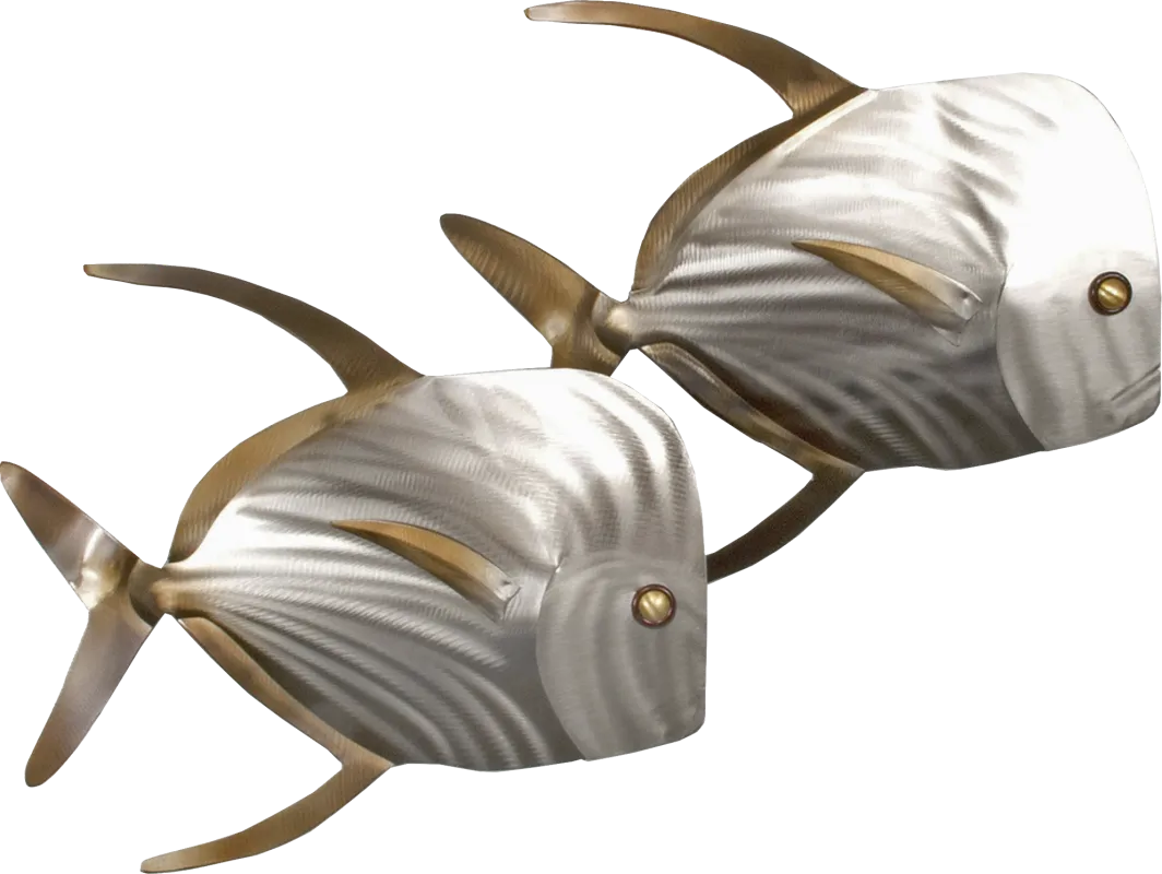 Right Lookdown Fish Silver Outdoor Wall Art