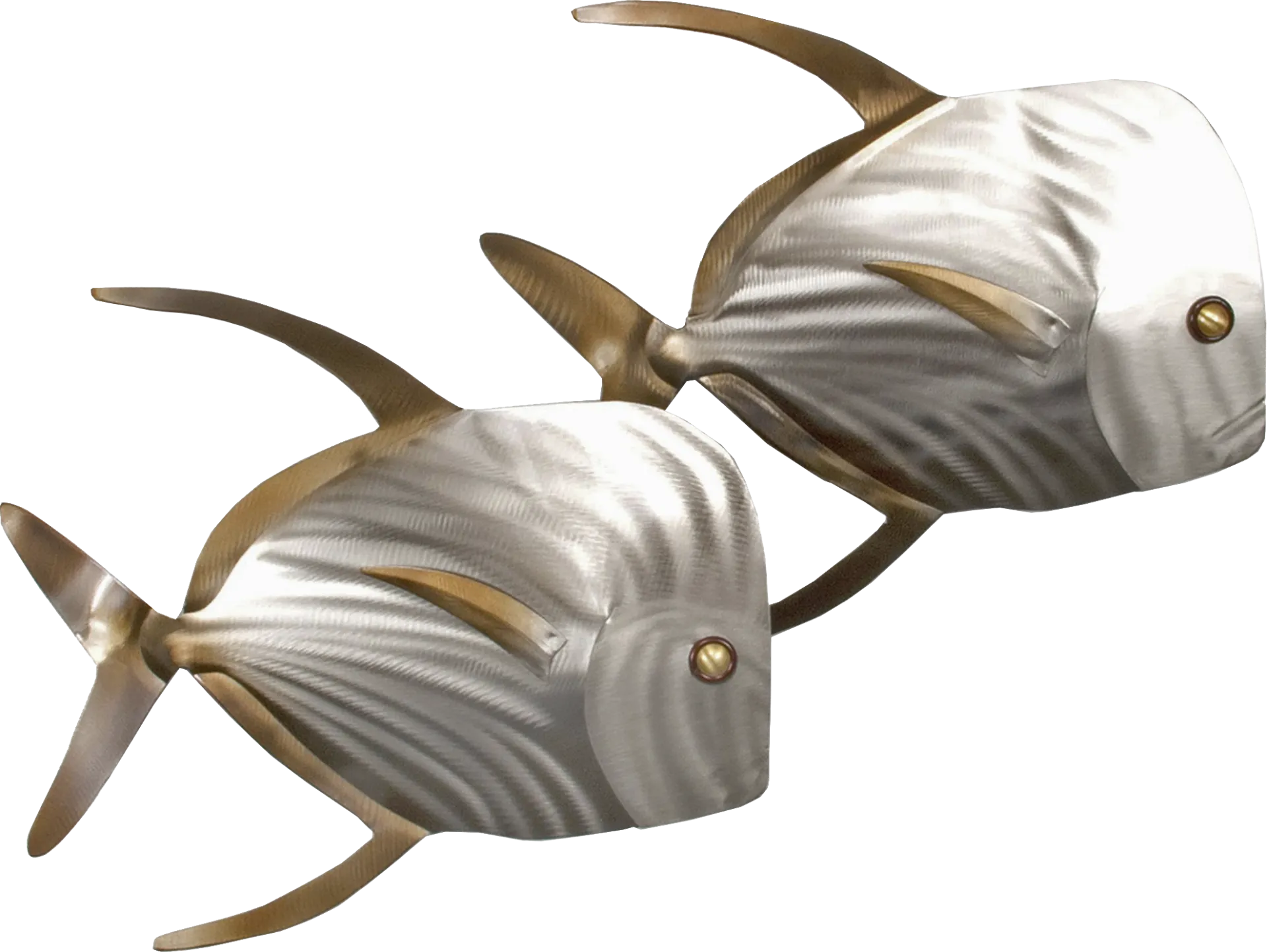 Right Lookdown Fish Silver Outdoor Wall Art - Image 1