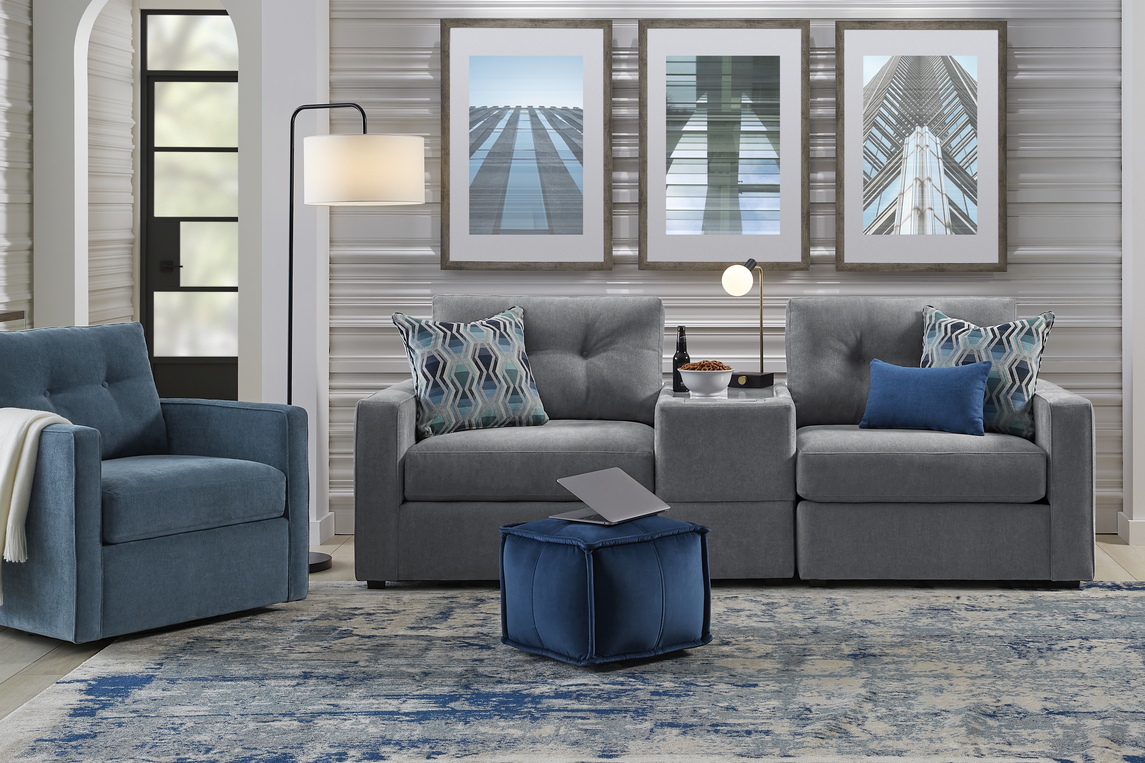 Gray 3 Pc ModularOne with Media Console - Thumbnail - Image 2