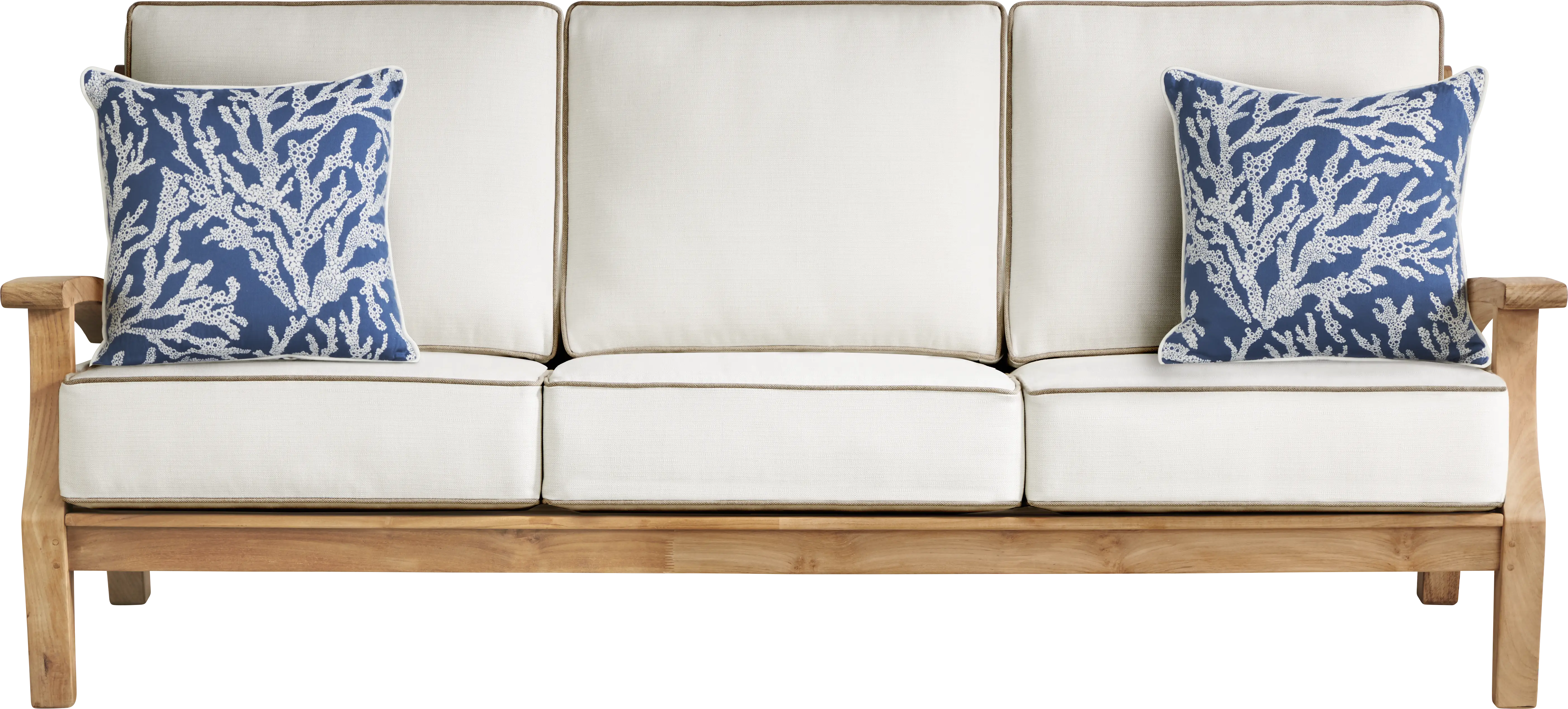 Pleasant Bay Teak 4 Pc Outdoor Seating Set with Vapor Cushions - Thumbnail - Image 2