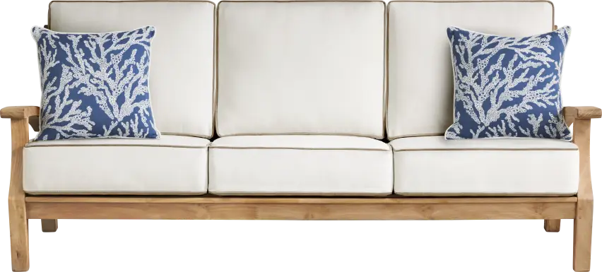 Pleasant Bay Teak Outdoor Sofa with Vapor Cushions