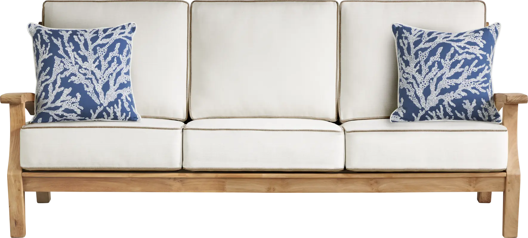 Pleasant Bay Teak Outdoor Sofa with Vapor Cushions