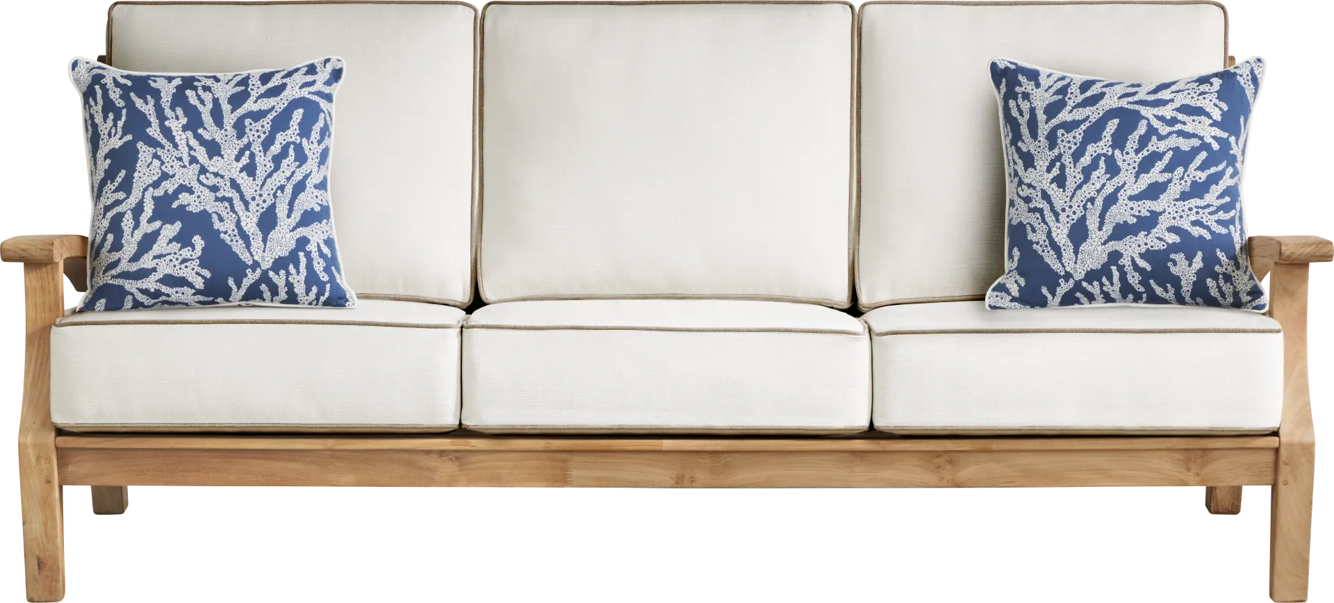 Pleasant Bay Teak 4 Pc Outdoor Seating Set with Vapor Cushions - Image 2