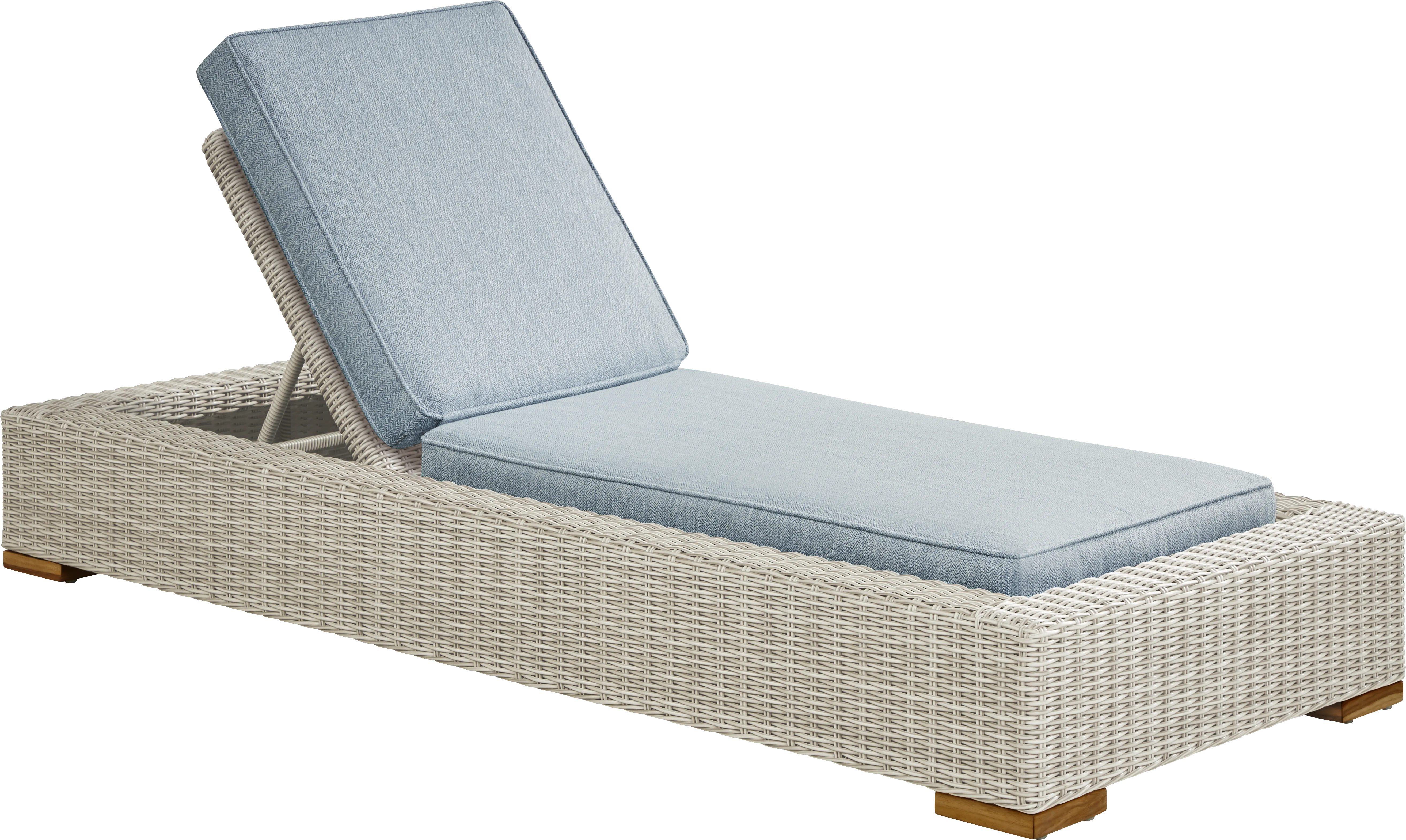 Patmos Gray Outdoor Chaise with Steel Cushions - Thumbnail - Image 1