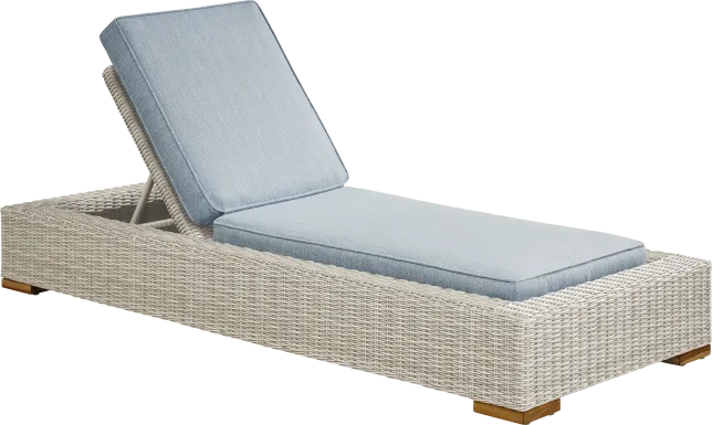 Patmos Gray Outdoor Chaise with Steel Cushions