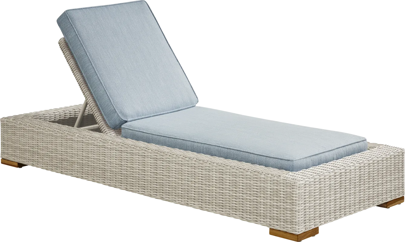 Patmos Gray Outdoor Chaise with Steel Cushions