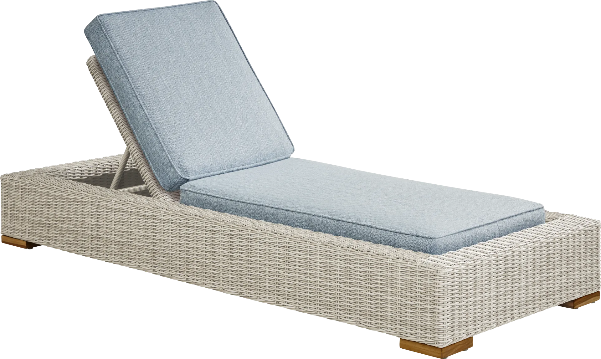 Patmos Gray Outdoor Chaise with Steel Cushions - Image 1