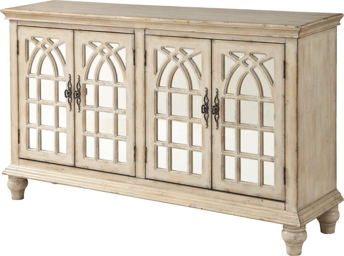 Yeovil Cream Colors,Light Wood,White Credenza | Rooms to Go