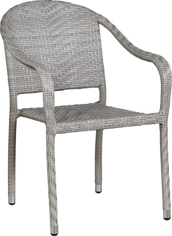 Bay Terrace Gray Wicker Outdoor Arm Chair