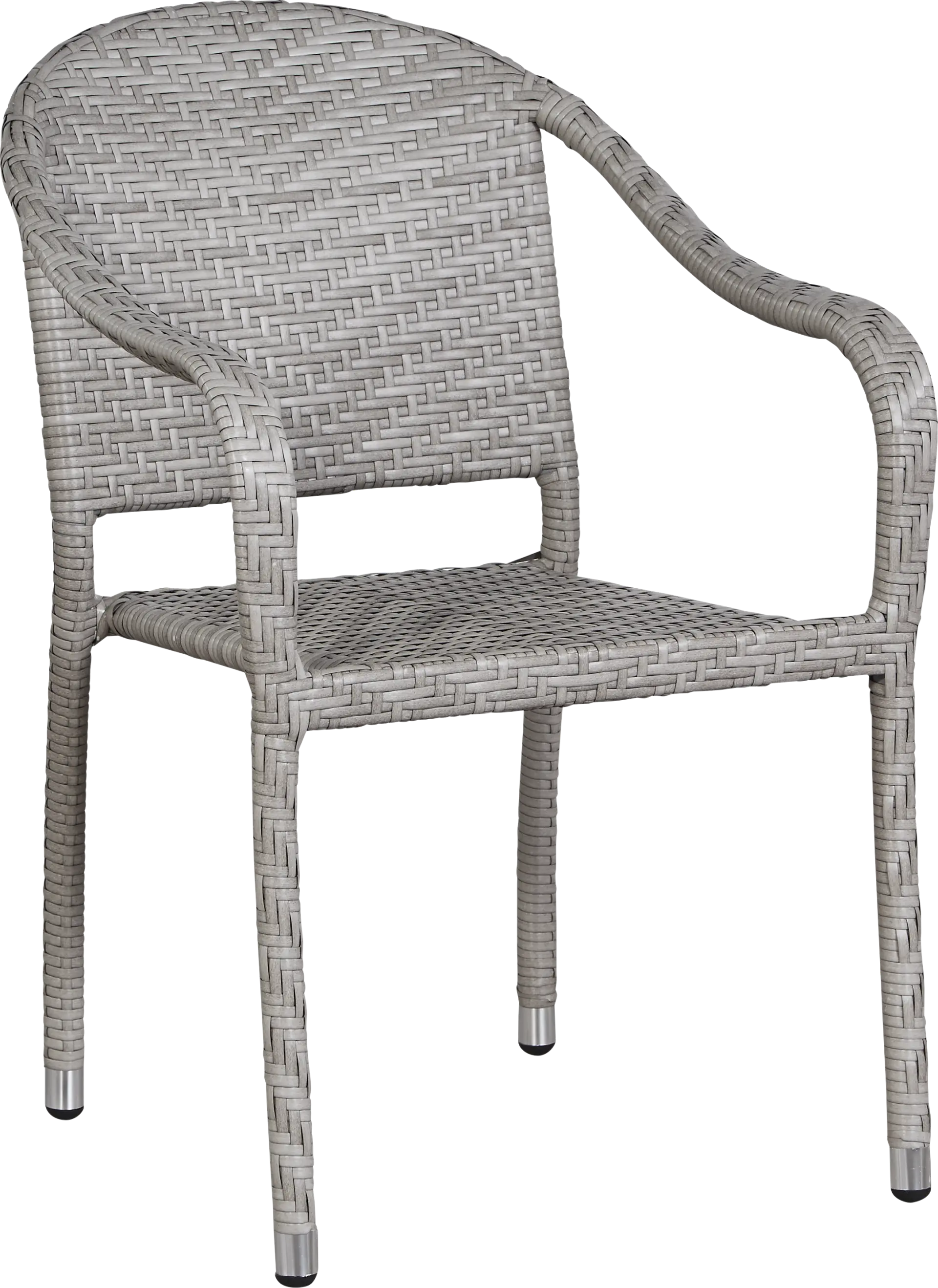 Bay Terrace Gray Wicker Outdoor Arm Chair