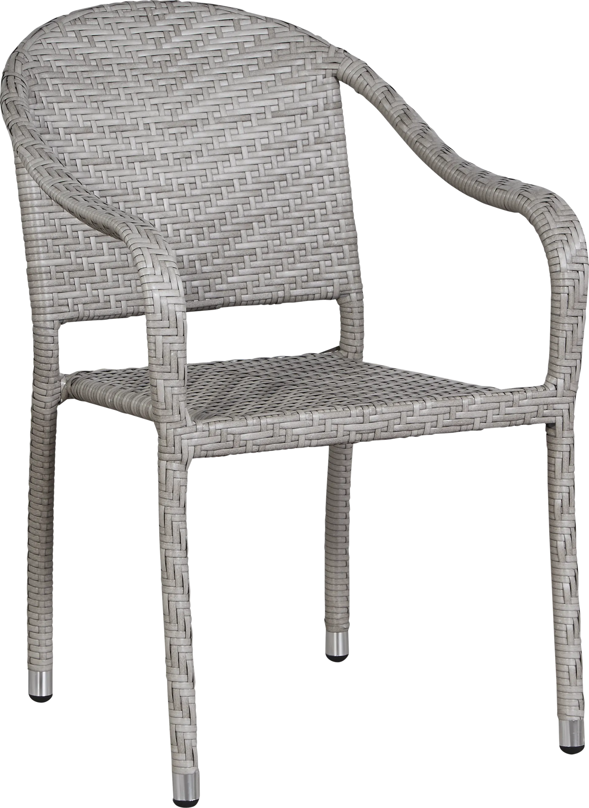 Bay Terrace Gray Wicker Outdoor Arm Chair - Image 1