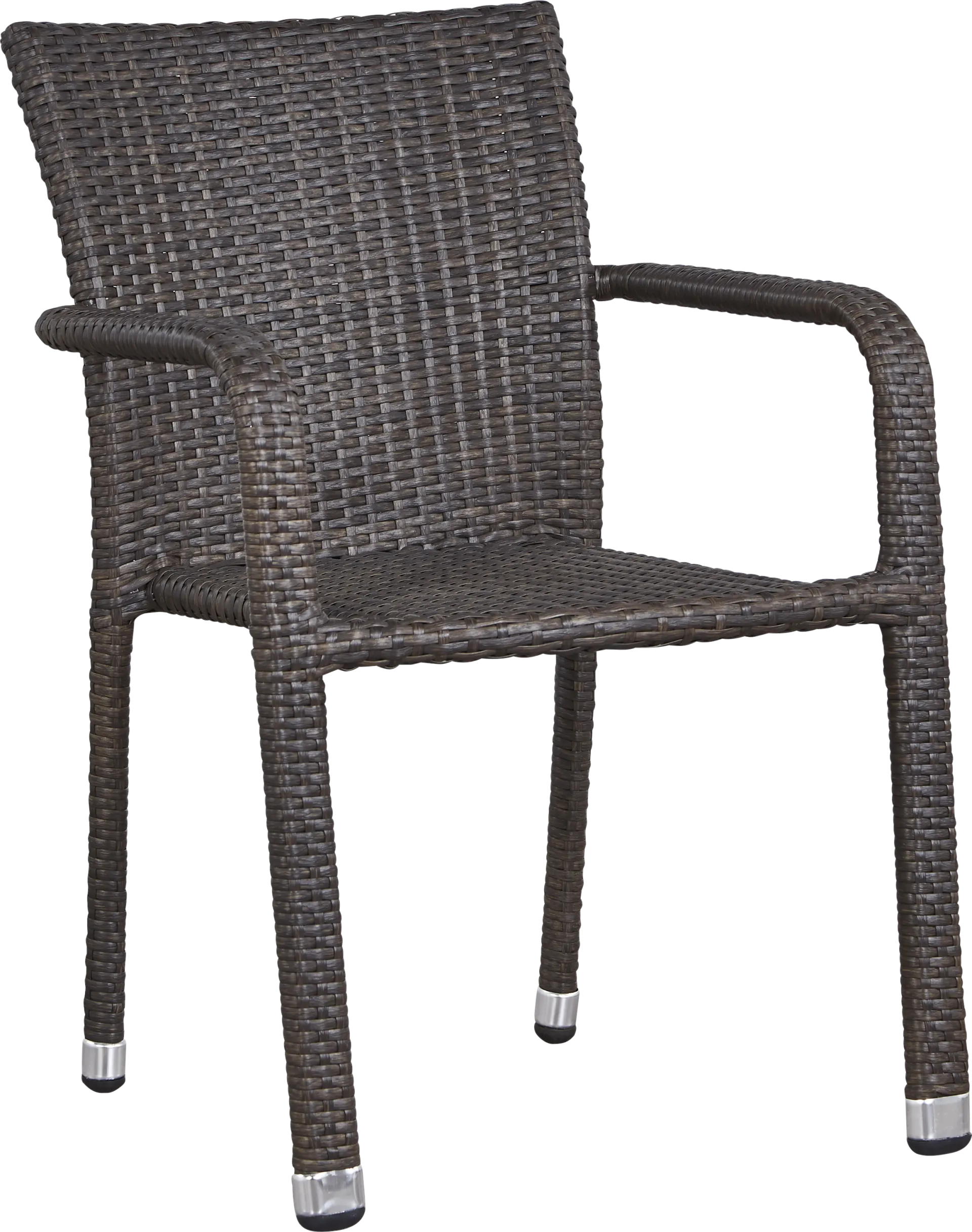 Bay Terrace Brown Wicker Square Back Outdoor Arm Chair - Image 1