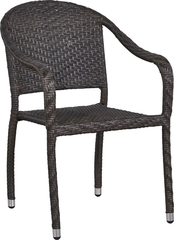 Bay Terrace Brown Wicker Outdoor Arm Chair