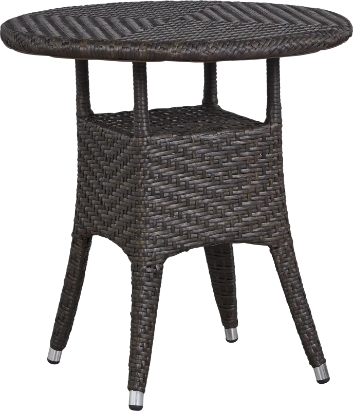 Bay Terrace Brown Wicker 28 in. Round Outdoor Dining Table