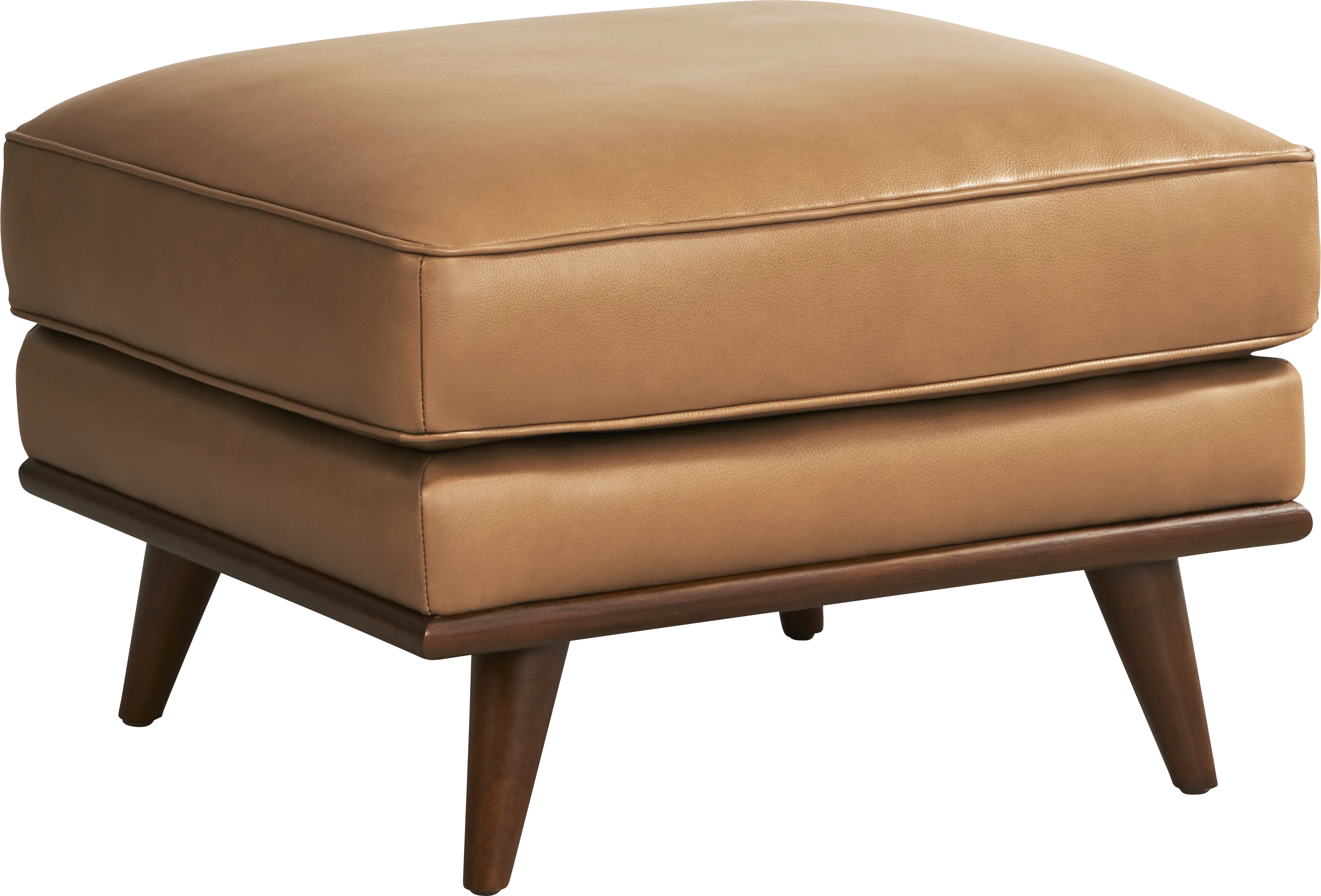 Cassina Court Caramel Leather Ottoman - Thumbnail - Image 1