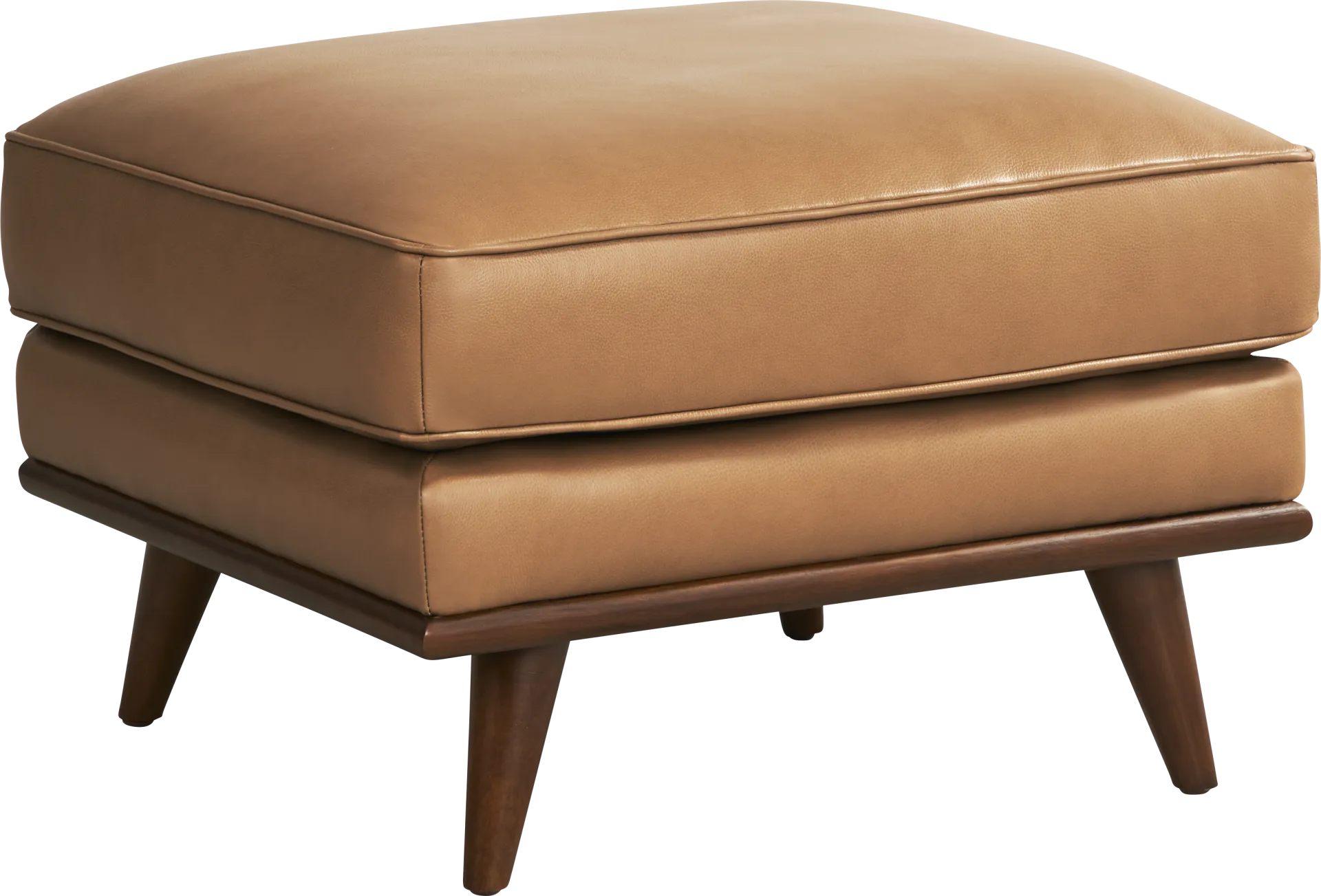 Cassina Court Caramel Leather Ottoman - Image 1