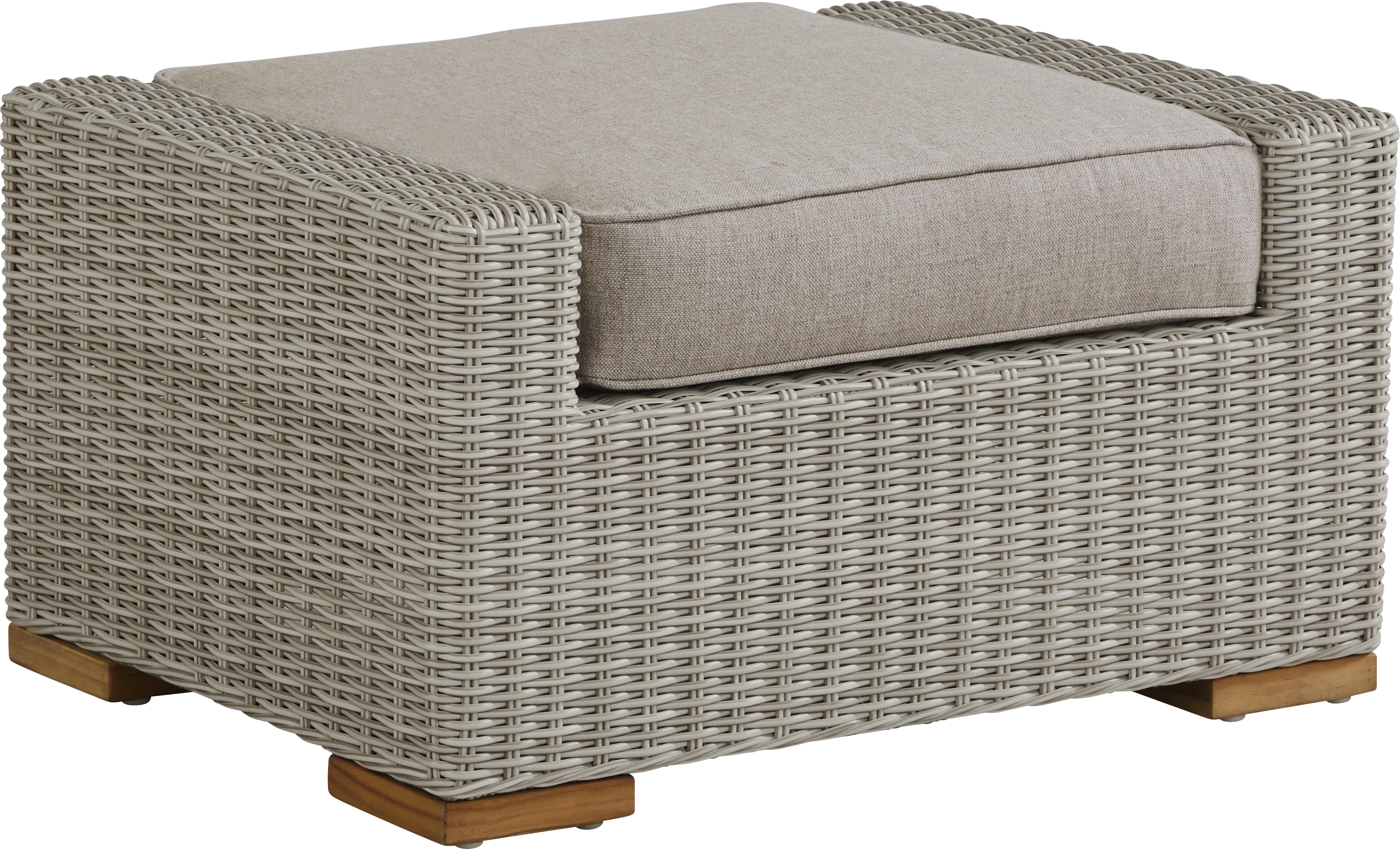 Patmos Gray Outdoor Ottoman with Mushroom Cushion - Thumbnail - Image 1