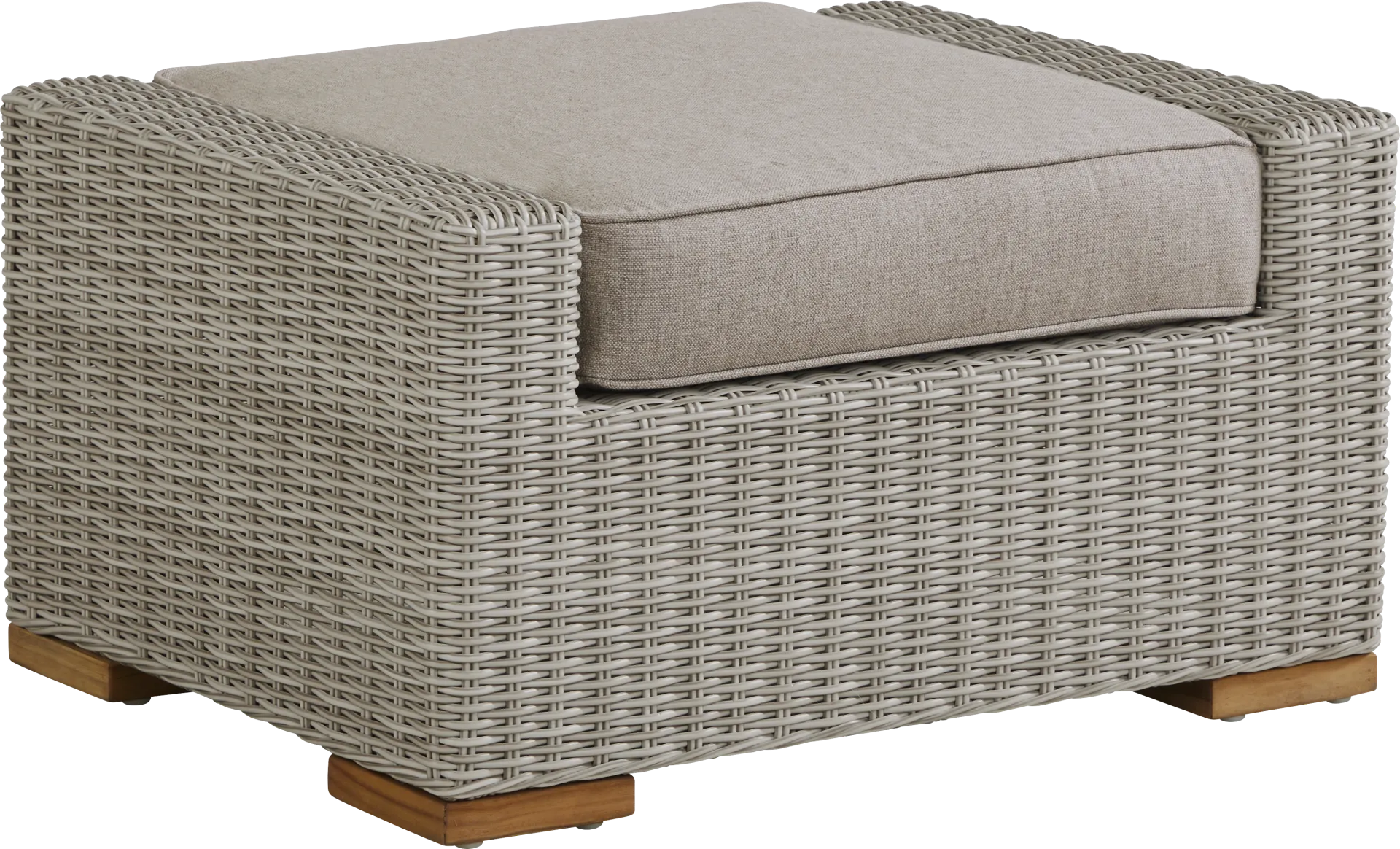 Patmos Gray Outdoor Ottoman with Mushroom Cushion - Image 1