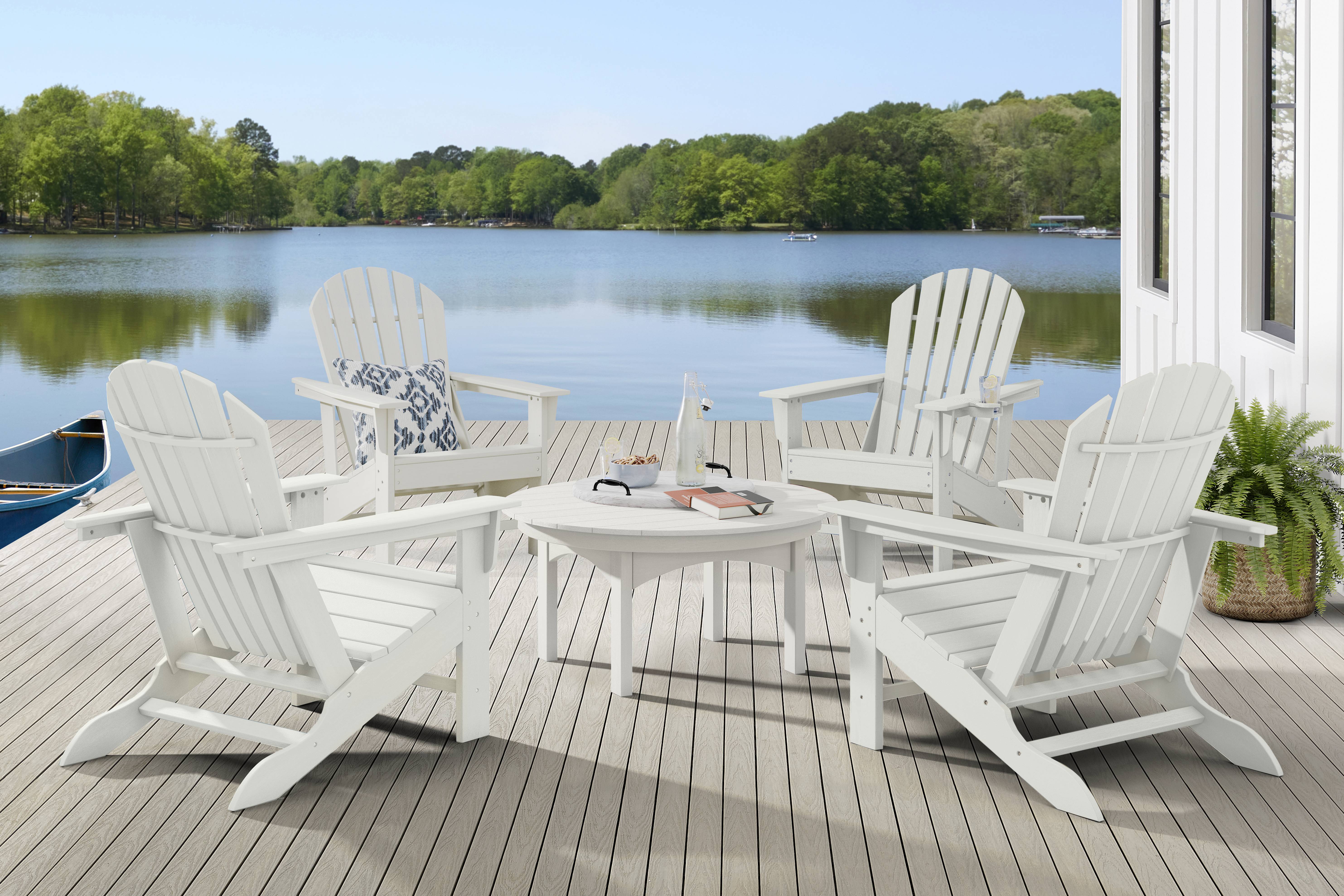 Addy White 4 Pc Outdoor Adirondack Chat Set - Thumbnail - Image 1