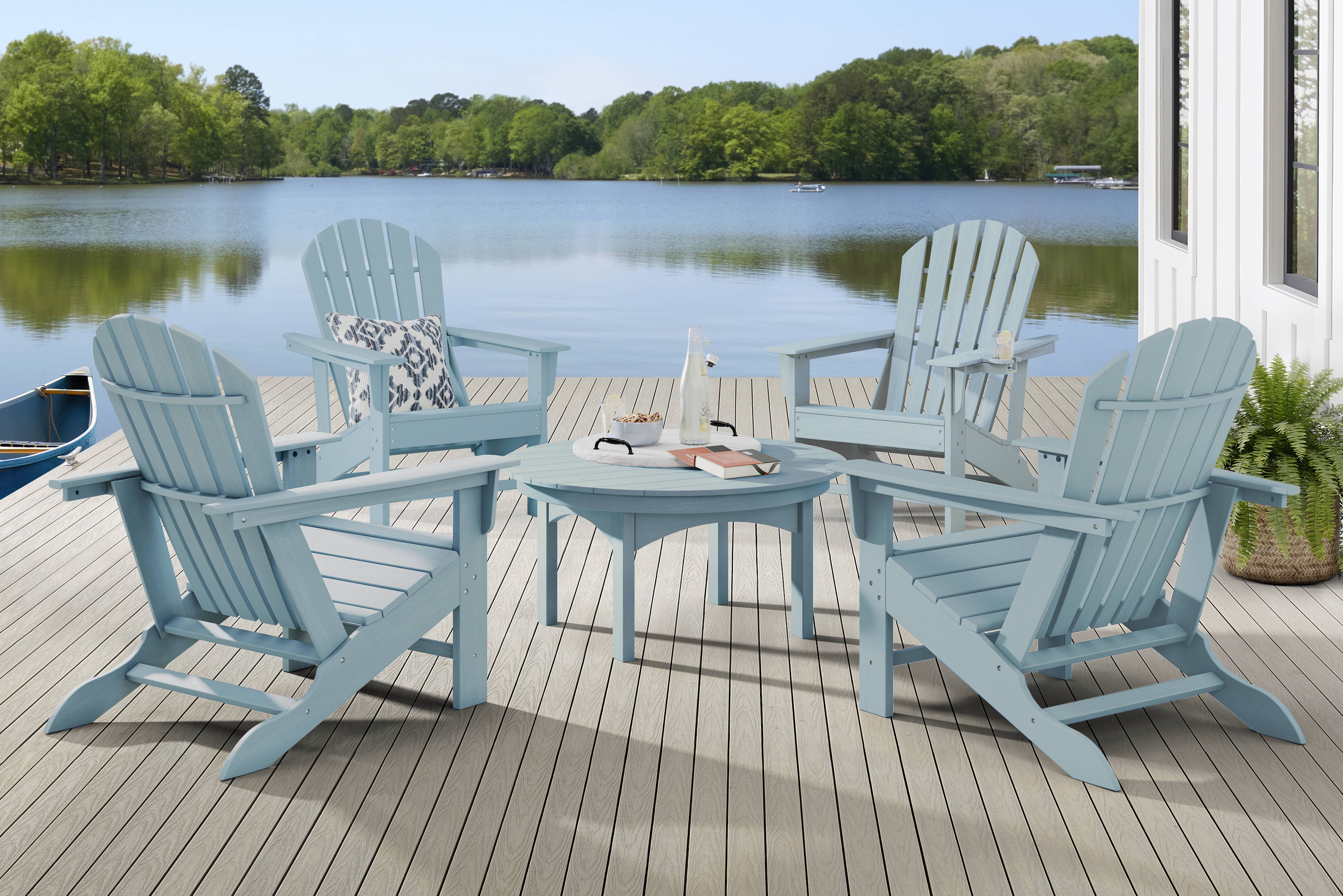 Addy Sky 4 Pc Outdoor Adirondack Chat Set - Thumbnail - Image 1
