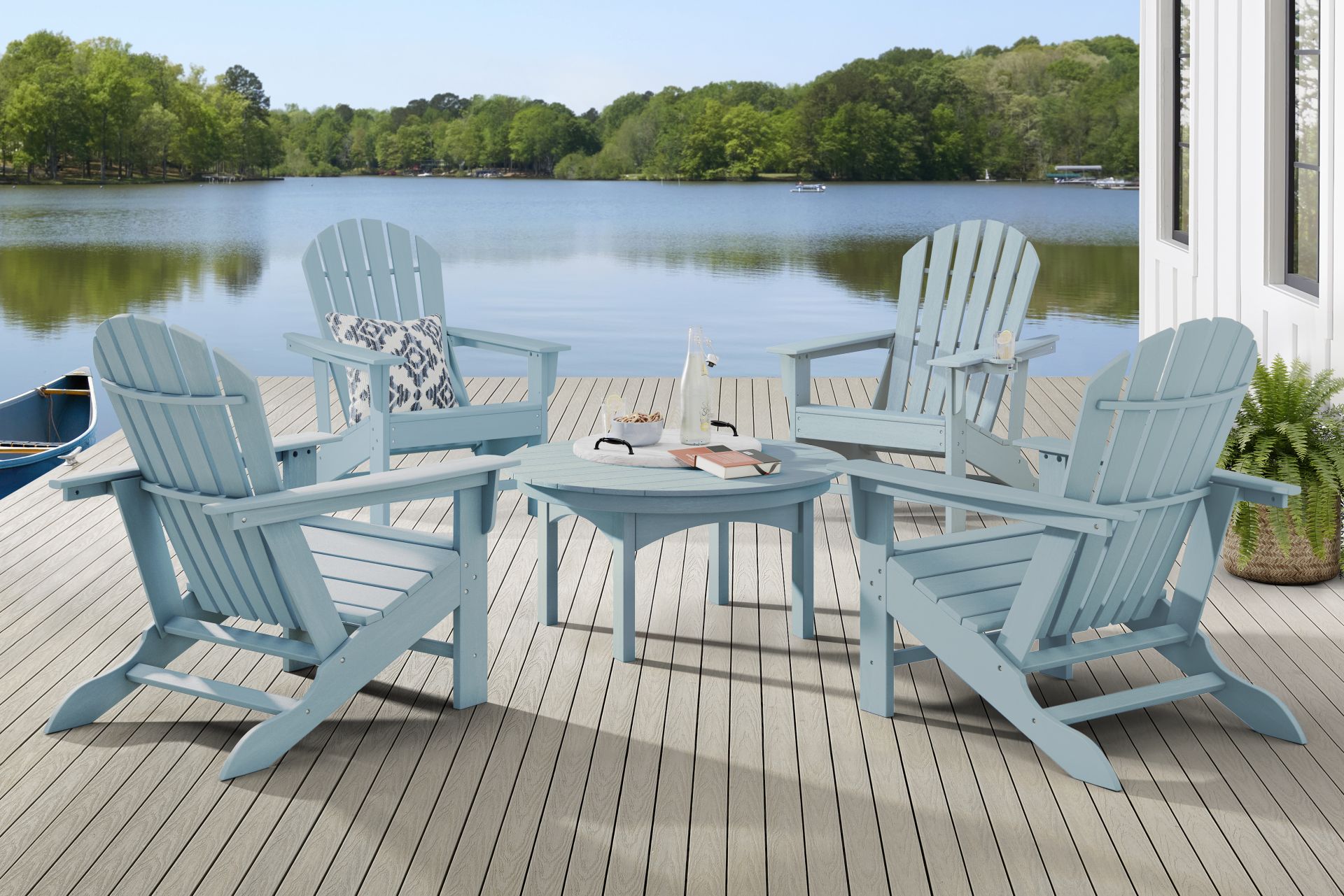 Addy Sky 4 Pc Outdoor Adirondack Chat Set - Image 1