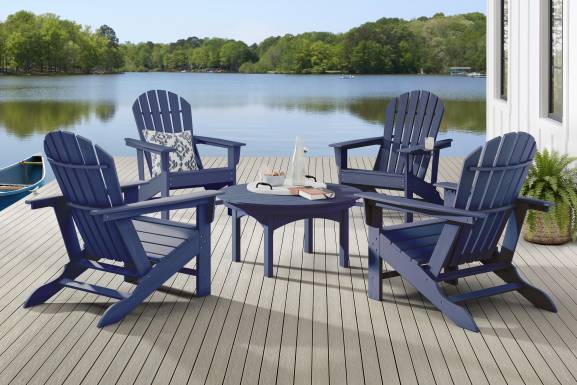 Addy Navy Outdoor Adirondack Chair
