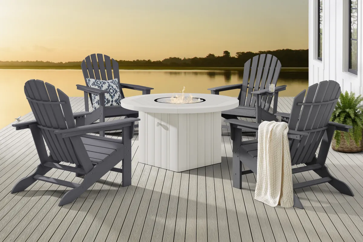 Addy Gray 5 Pc Outdoor Fire Pit Seating Set