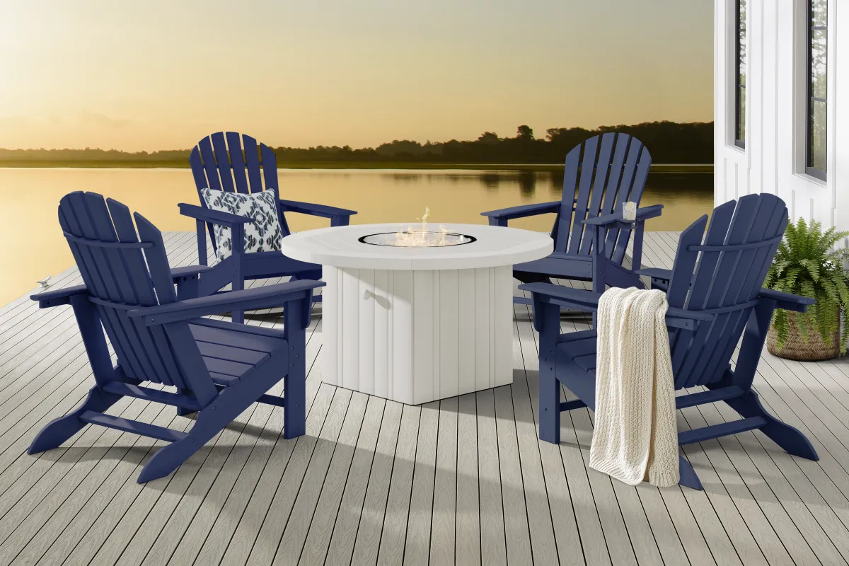 Addy Navy 5 Pc Outdoor Fire Pit Seating Set