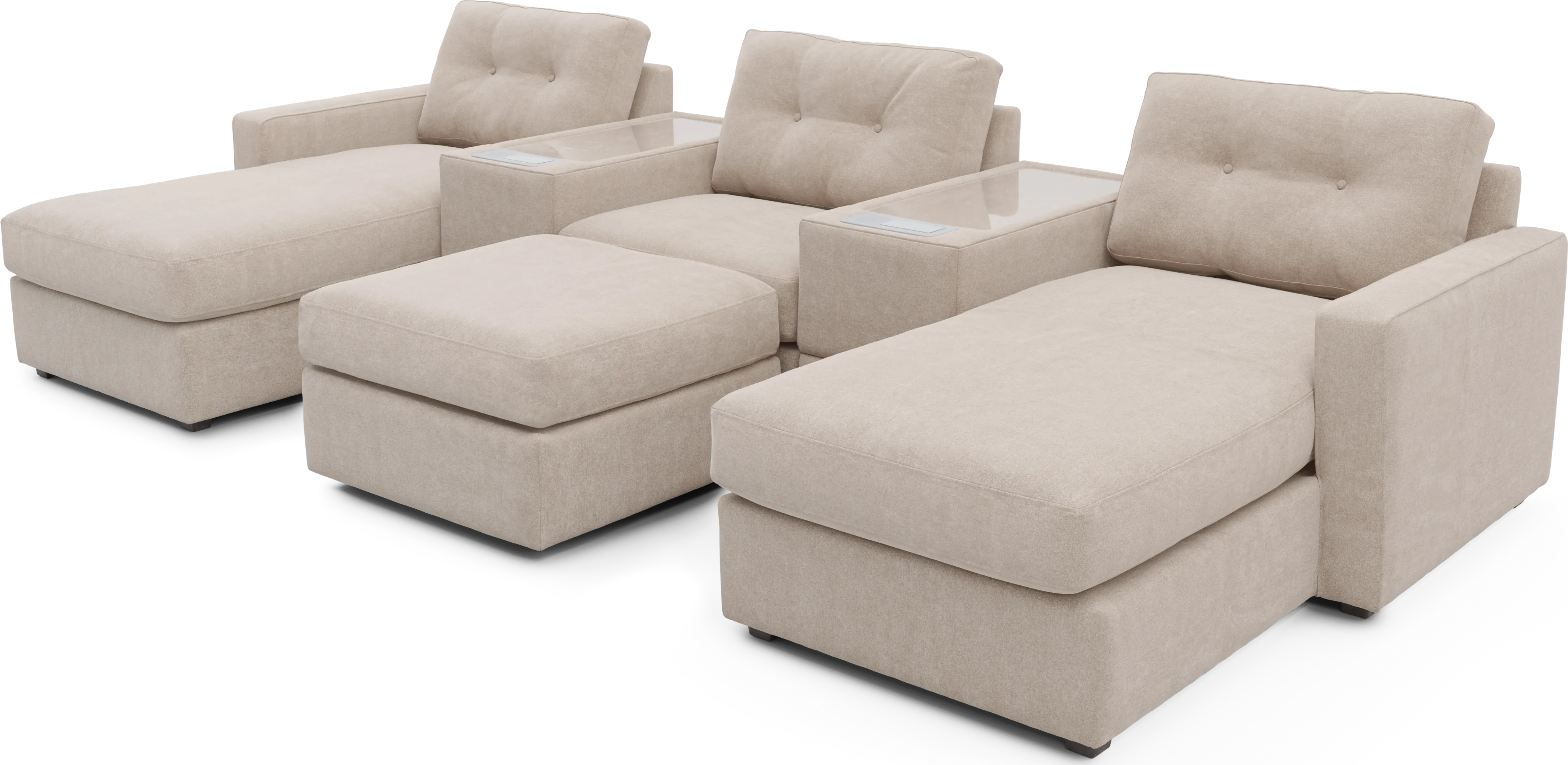 Beige 6 Pc ModularOne with Media Consoles - Thumbnail - Image 1