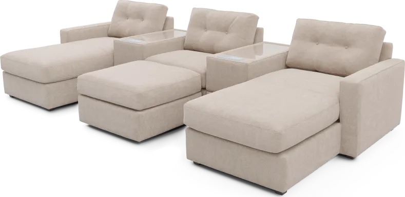 Beige 6 Pc ModularOne with Media Consoles