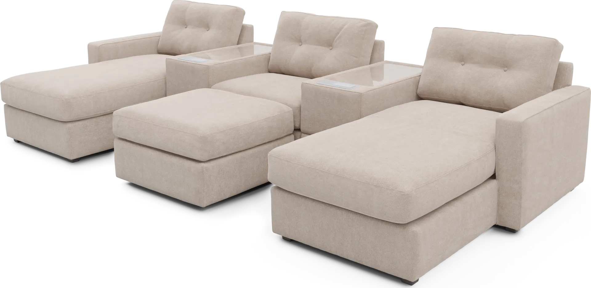 Beige 6 Pc ModularOne with Media Consoles - Image 1
