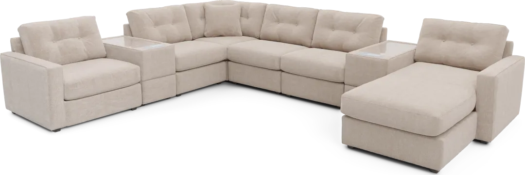Beige 8 Pc ModularOne with Media Consoles
