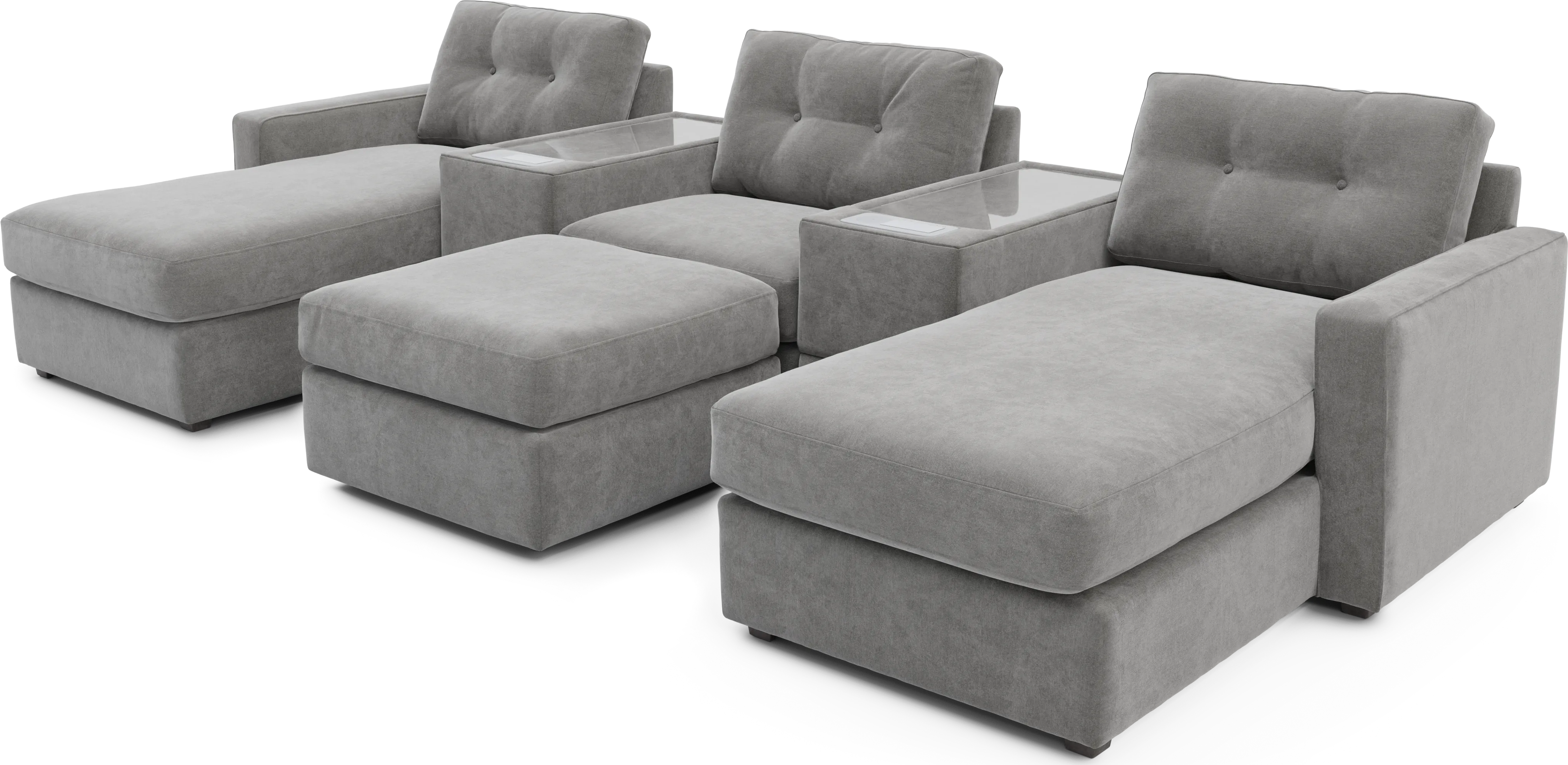 Gray 6 Pc ModularOne with Media Consoles - Thumbnail - Image 1
