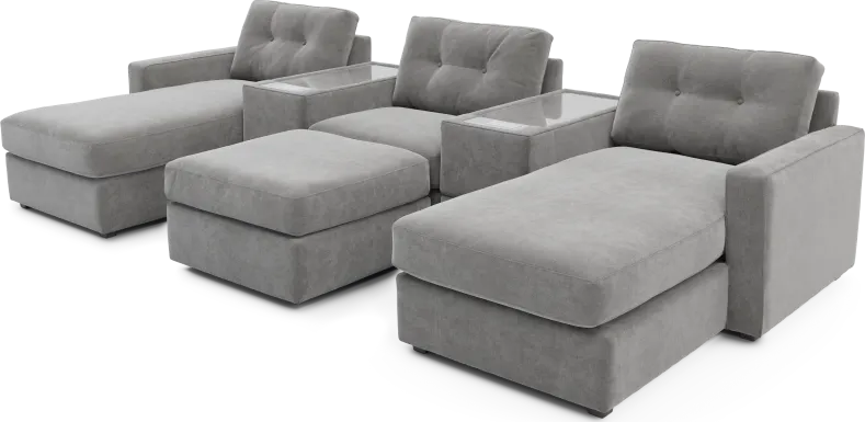 Gray 6 Pc ModularOne with Media Consoles