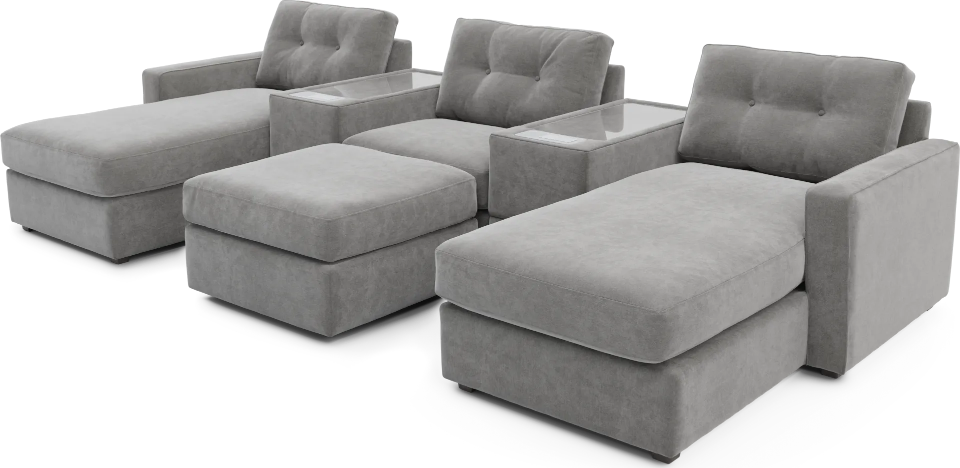 Gray 6 Pc ModularOne with Media Consoles - Image 1